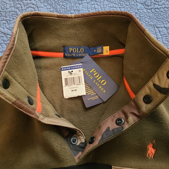 Green and Black Polo Ralph Lauren Fleece Pullover Jacket - Picture 6 of 9